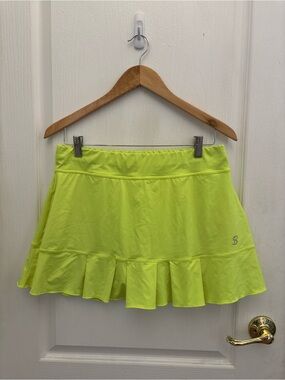 Neon Yellow Ruffle Athletic Skort